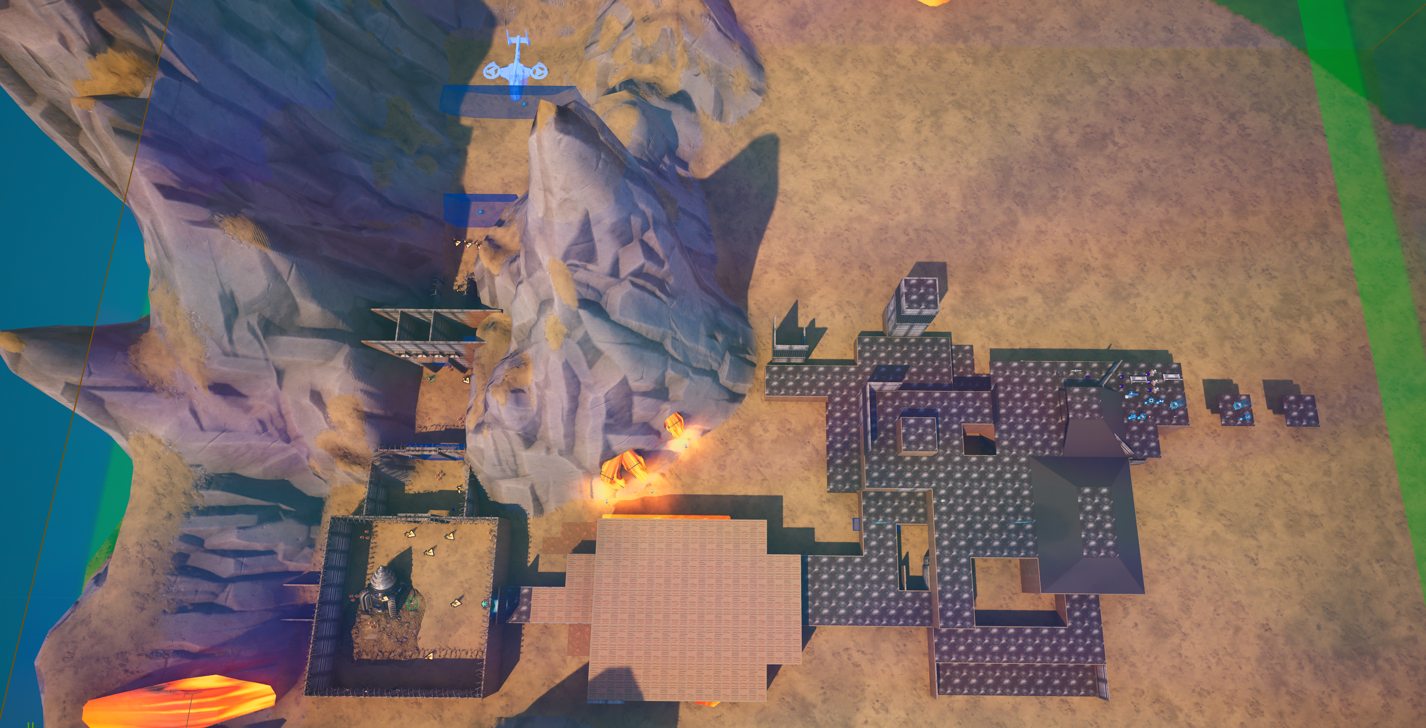 Top-down view of the map in UEFN