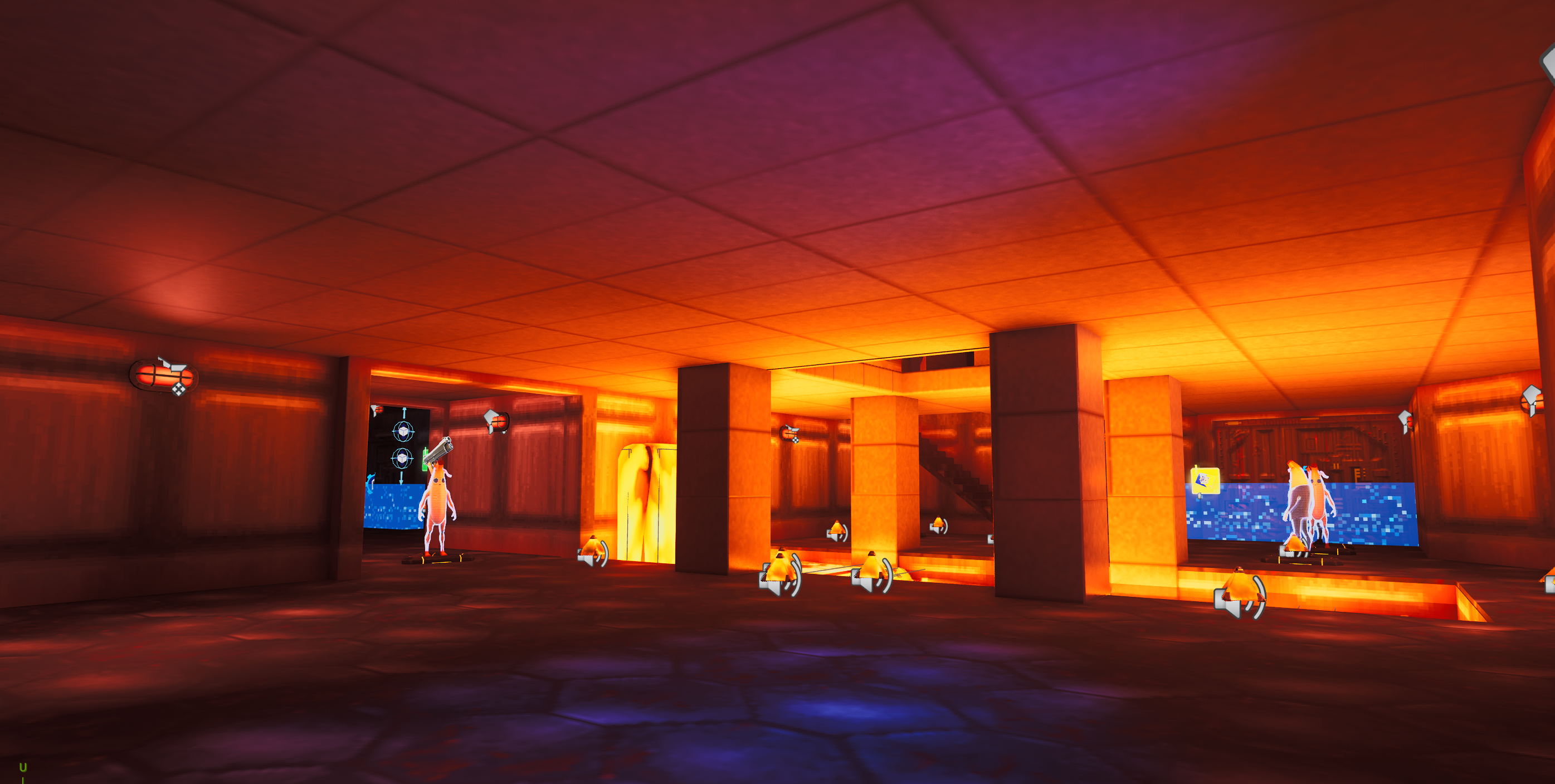 Spawns and pickups inside the Doom level in UEFN